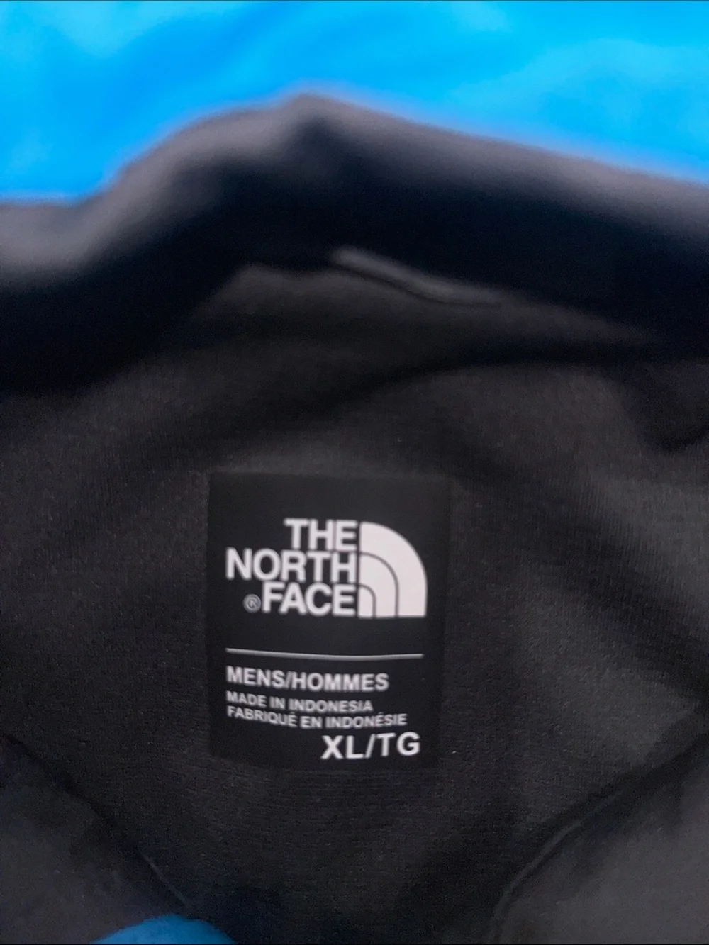 The North Face Blue and Black Hybrid Puffer Jacket